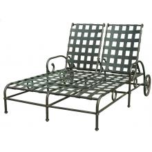 Darlee Malibu Double Aluminum Outdoor Patio Chaise Lounge With Cushions - Antique Bronze