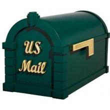Signature Keystone Series Mailbox - Forest Green W/ Polished Brass