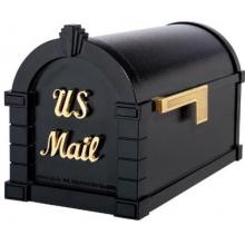 Signature Keystone Series Mailbox - Black W/ Polished Brass