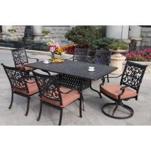 Darlee St. Cruz Cast Aluminum Outdoor Patio Dining Set - 7 Piece Set With Cushions - 42 X 72 Inch Rectangular - Antique Bronze