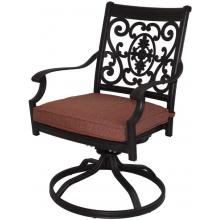Darlee St. Cruz Cast Aluminum Outdoor Patio Swivel Rocker Chair With Spicy Chili Cushion - Antique Bronze