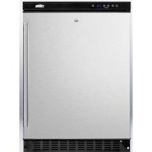 Summit SPR625OS 5.5 Cu. Ft. Capacity Built-In Compact Outdoor Refrigerator - Stainless Steel Door / Black Cabinet