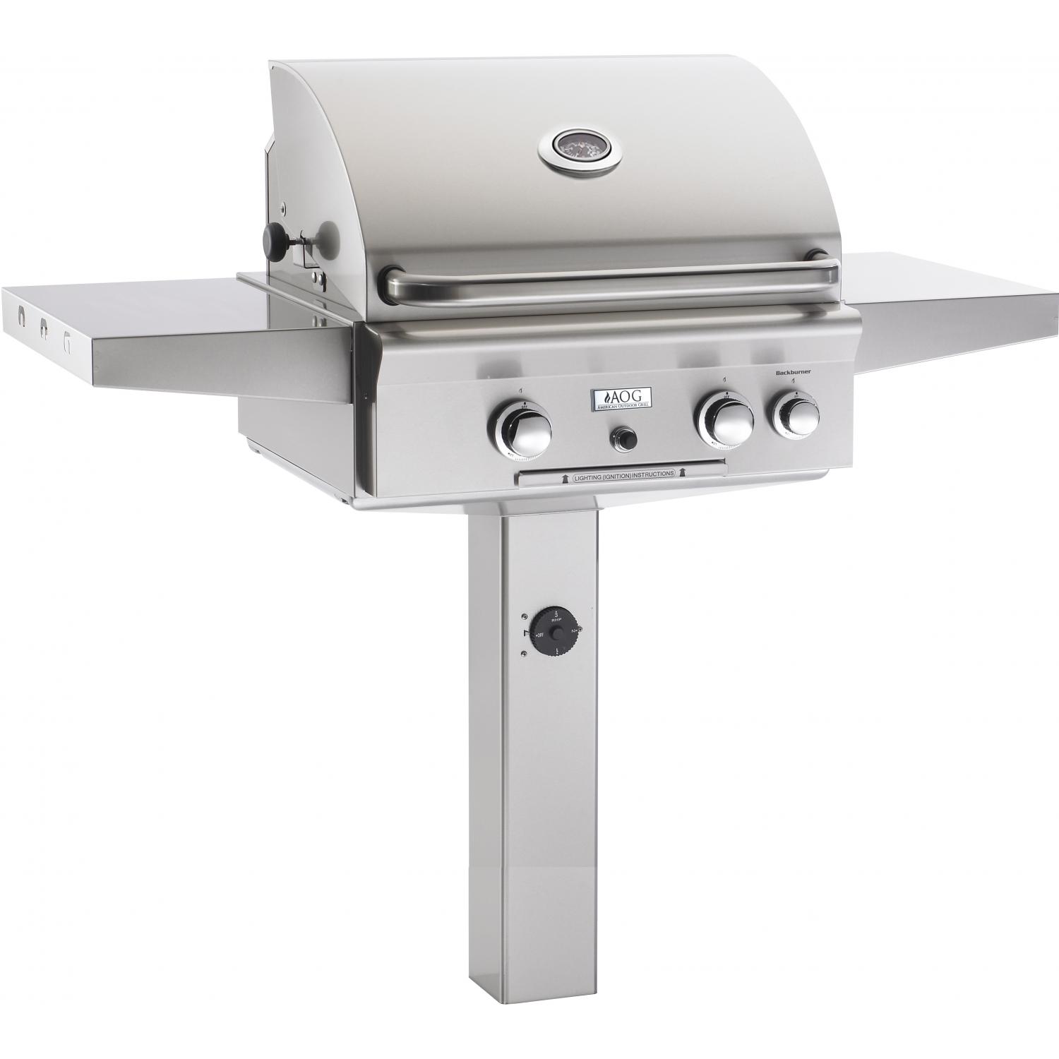 American Outdoor Grill 24 Inch Natural Gas Grill W/ Rotisserie On In-Ground Post American Outdoor Grill 24 Inch Natural Gas Grill W/ Rotisserie On In-Ground Post