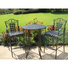 International Caravan S/3 Scroll Iron Pool Bistro Set - Antique Black - 3467-EP