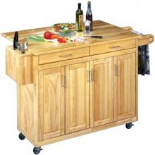 Home Styles Wood Top Kitchen Cart With Breakfast Bar - Natural - 5023-95