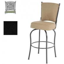 Island Collection Bar Stool With BBQ Back - 26 Inch Seat - Black