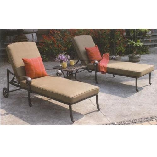 Darlee Santa Monica Cast Aluminum Chaise Lounge Set With Cushions Darlee Santa Monica Cast Aluminum Chaise Lounge Set With Cushions