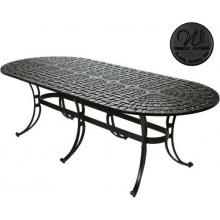 Windham Castings Scroll Dining Table With 76 Inch Oval Woven Table, Black