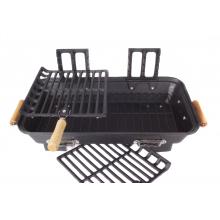 Overhead View Showing Adjustable Cooking Grids And Charcoal Grate