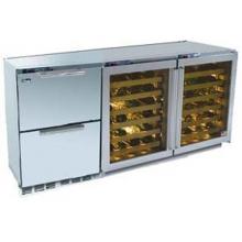 Perlick HP72RWO-S-5-3L-3R 96 Bottle Freestanding Refrigerator And Double Wine Reserve - Glass And Stainless Steel Doors / Stainless Steel Trim