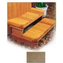 A&B Accessories Recycled Plastic Spa Steps: Two-Tier Curved - 34 Inch Beige