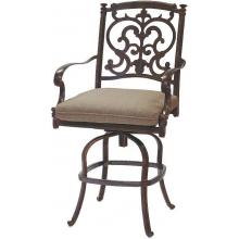 Darlee Santa Barbara Cast Aluminum Outdoor Patio Swivel Counter Height Bar Stool - Mocha