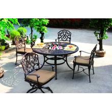 Darlee Catalina Cast Aluminum Outdoor Patio Tea Table Set With Cushions - 52 Inch Round - Antique Bronze