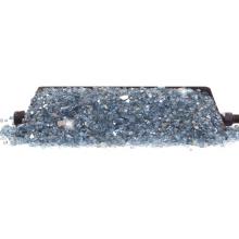 Peterson Fyre Glass 18 Inch Caribbean Blue Reflective Vented See-Thru Natural Gas Fire Glass Set With Outdoor Stainless G45 Glass Burner And Manual Safety Pilot