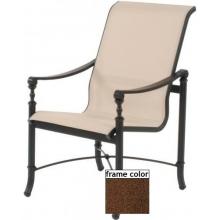 Suncoast Renaissance Sling Dining Chair - Cabernet Frame And Nougat Fabric