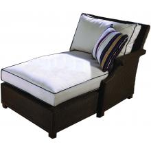 Lloyd Flanders Hamptons Lloyd Loom Wicker Outdoor Patio Left Arm Chaise Lounge - Sable Finish