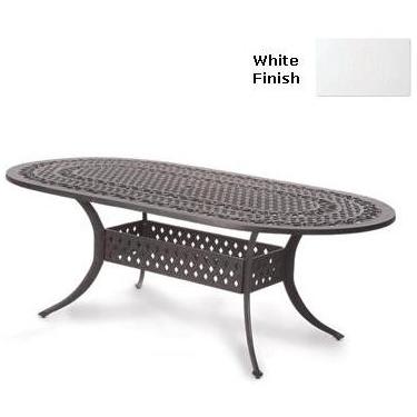 Meadow Decor Amazon 72 Inch Oval Cast Aluminum Table - White Finish Meadow Decor Amazon 72 Inch Oval Cast Aluminum Table - White Finish