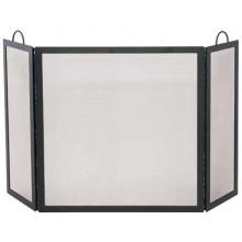 UniFlame 52 Inch Black Wrought Iron Three Panel Fireplace Screen With Handles