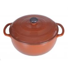 Lodge Dutch Ovens 6 Quart Cafe Cast Iron Enamel Dutch Oven, Gradated Brown - EC6D83