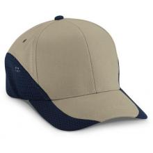 Cobra Caps Brushed Cotton With Contrast Mesh Cap - Khaki/Navy