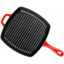 Lodge Pans Spice Cast Iron Enamel Island Grill Pan, Gradated Red - ECSGP43
