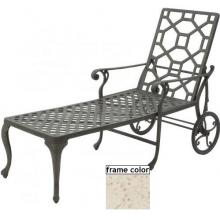 Suncoast Presidio Deep Seating Cast Aluminum Chaise Lounge W/ Wheels - Pebble