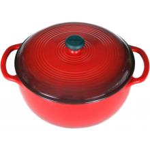 Lodge Dutch Ovens 6 Quart Island Spice Cast Iron Enamel Dutch Oven, Gradated Red - EC6D43
