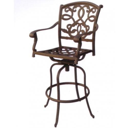 Darlee Santa Monica Cast Aluminum Swivel Bar Stool With Cushion Darlee Santa Monica Cast Aluminum Swivel Bar Stool With Cushion
