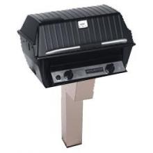 Broilmaster T3CWN Deluxe Natural Gas Grill With Stainless Control Panel On Stainless In-Ground Post