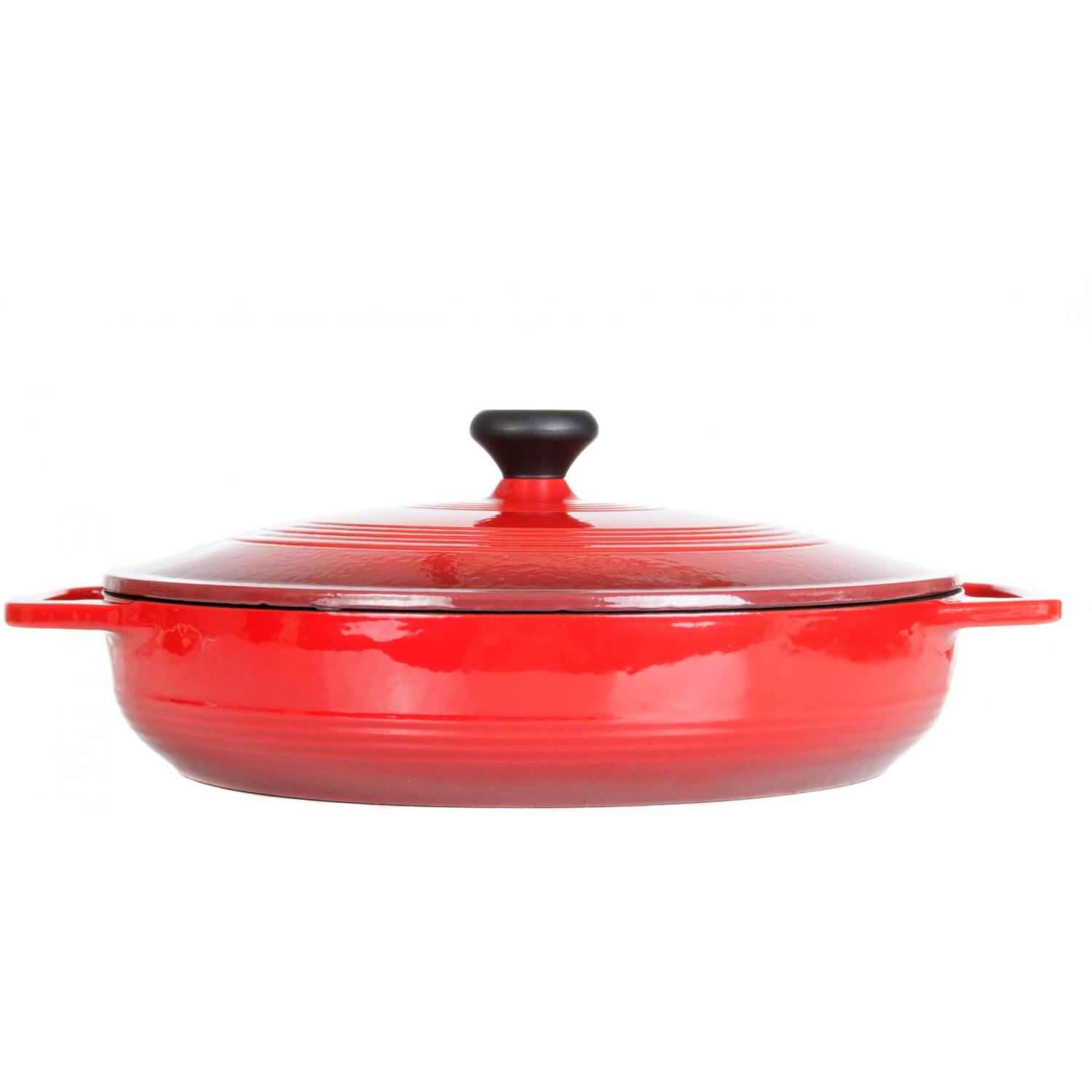 Lodge Pots 3 Quart Island Spice Cast Iron Enamel Casserole Pot, Gradated Red - EC3CC43