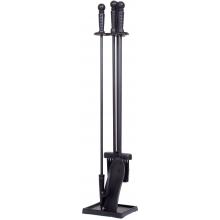 UniFlame 4 Piece Triple-Plated Black Fireset With Ball Handle