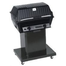 Broilmaster T3WN Deluxe Natural Gas Grill With Black Control Panel On Black Steel Cart
