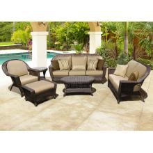 North Cape Augusta 6 Piece Wicker Lounge Set W/ Aluminum Frame