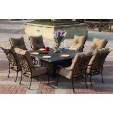 Darlee Santa Anita Cast Aluminum Outdoor Patio Dining Set - 9 Piece Set With Cushions - Antique Bronze
