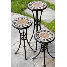 Alfresco Home 12 Inch Round San Marco Plant Stands - Set Of 3