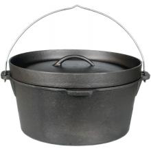 Cajun Cookware Pots Without Legs 4.5 Quart Seasoned Cast Iron Camp Pot