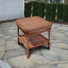 North Cape Manchester Resin Wicker End Table - Antique Wash