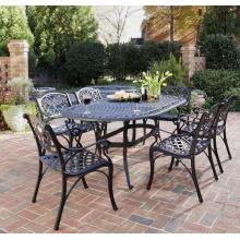 Home Styles Biscayne Outdoor Patio Dining Set With No Swivel Chairs - Black Antique Finish