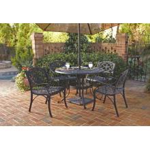 Home Styles Outdoor Patio Dining Set With 4 Dining Chairs And 42 Inch Table - Black Antique Finish