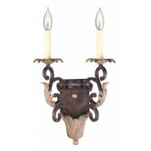 World Imports Mystic Rhythm Collection Wall Sconce Dual Light Fixture In Cracked Bronze With Silver Finish - 2 Bulbs - 8428-24