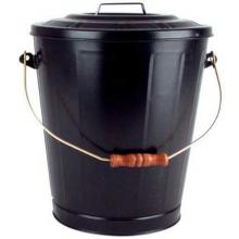 UniFlame Black Fireplace Ash Bin With Lid