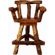 Groovy Stuff Teak Wood Sawtooth Swivel Bar Chair - TF-794