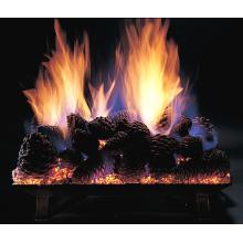 Rasmussen Gas Logs 30 Inch Pine Cones Vented Log Set With Custom Embers Pan Burner And Manual Safety Pilot