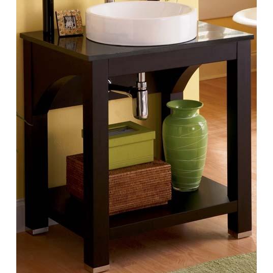 The Decolav Wood Vessel Stand Bathroom Vanity Espresso W/Granite Top - 5540-ES