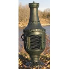 The Blue Rooster Venetian Style Cast Aluminum Chiminea - Antique Green