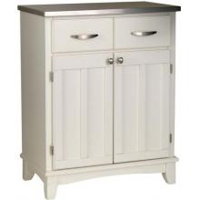 Home Styles Small Buffet Server With Stainless Steel Top - White - 5001-0023