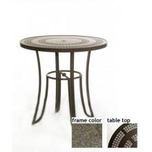 Ellington 42 Inch Aluminum Round Balcony Height Table - Aluminum Partial Pattern With Scavo Bronze Frame