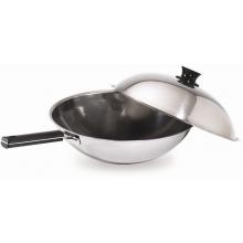 PGS Stainless Steel Commercial Wok With Cover