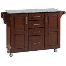 Home Styles Large Kitchen Cart With Granite Top - Salt & Pepper/Medium Cherry - 9100-1073