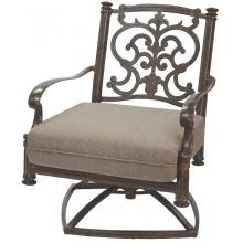 Darlee Santa Barbara Cast Aluminum Outdoor Patio Swivel Rocker Club Chair - Mocha